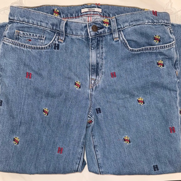 Tommy Hilfiger jeans Slim Boyfriend Jeans Size 10 Embroidered Logo - Picture 5 of 12